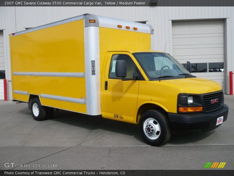 Yellow / Medium Pewter 2007 GMC Savana Cutaway 3500 Commercial Cargo Van