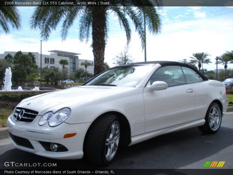 Arctic White / Stone 2008 Mercedes-Benz CLK 550 Cabriolet