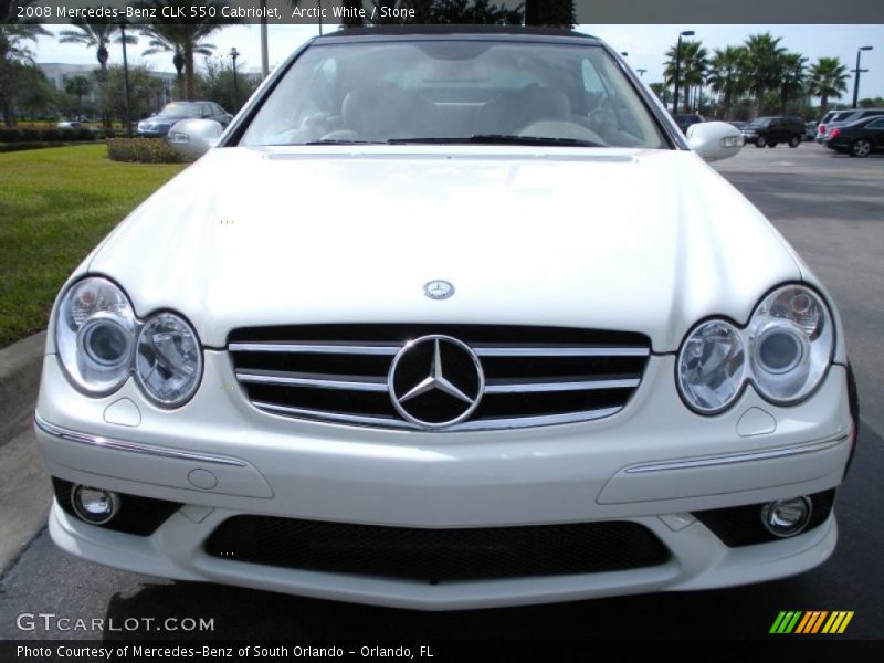 Arctic White / Stone 2008 Mercedes-Benz CLK 550 Cabriolet