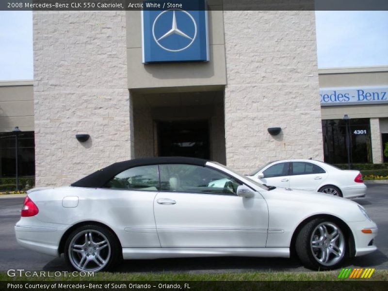 Arctic White / Stone 2008 Mercedes-Benz CLK 550 Cabriolet