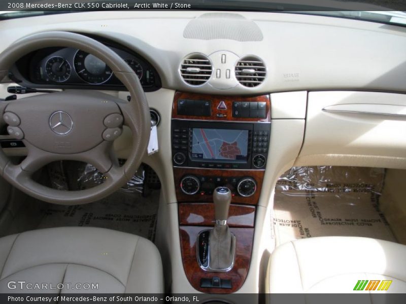 Arctic White / Stone 2008 Mercedes-Benz CLK 550 Cabriolet