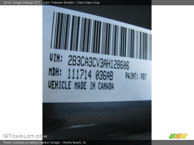 Dark Titanium Metallic / Dark Slate Gray 2010 Dodge Charger SXT