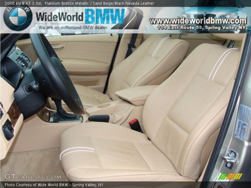 Platinum Bronze Metallic / Sand Beige/Black Nevada Leather 2008 BMW X3 3.0si