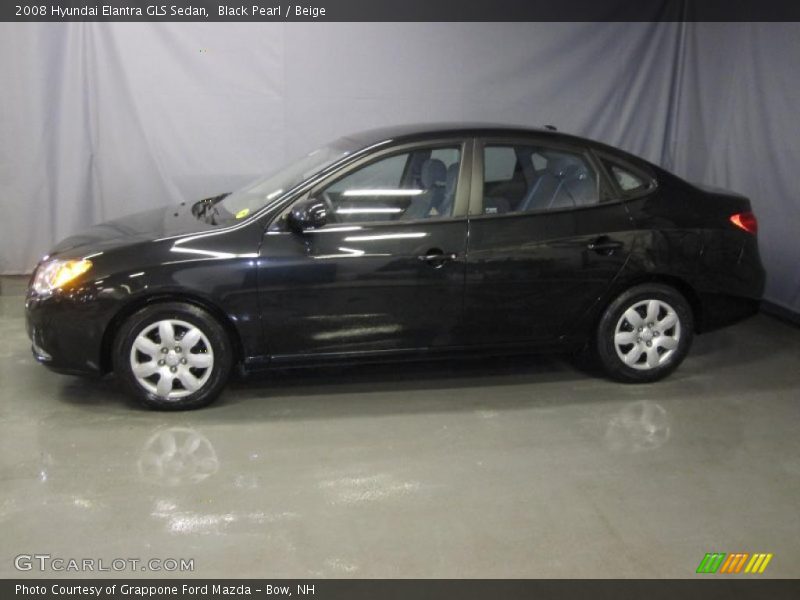 Black Pearl / Beige 2008 Hyundai Elantra GLS Sedan