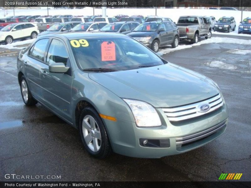 Moss Green Metallic / Medium Light Stone 2009 Ford Fusion SE V6