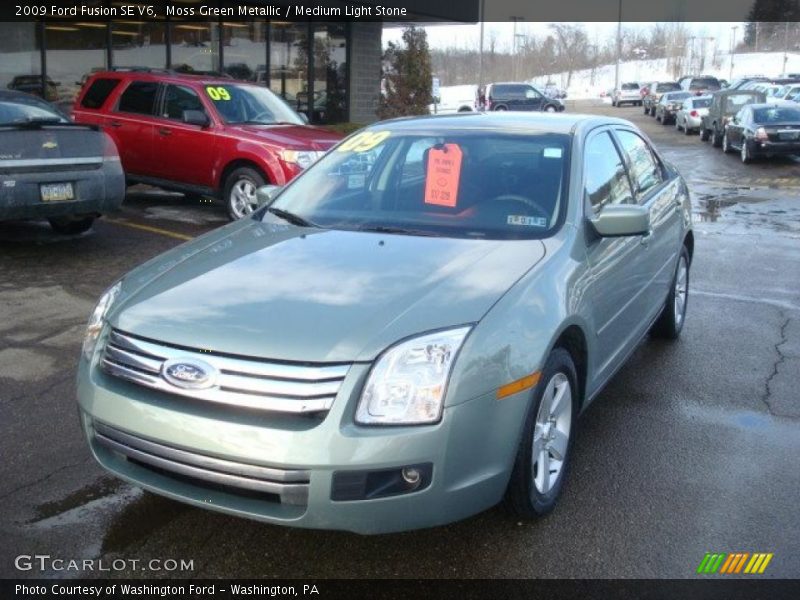 Moss Green Metallic / Medium Light Stone 2009 Ford Fusion SE V6