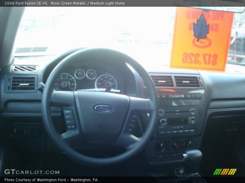 Moss Green Metallic / Medium Light Stone 2009 Ford Fusion SE V6