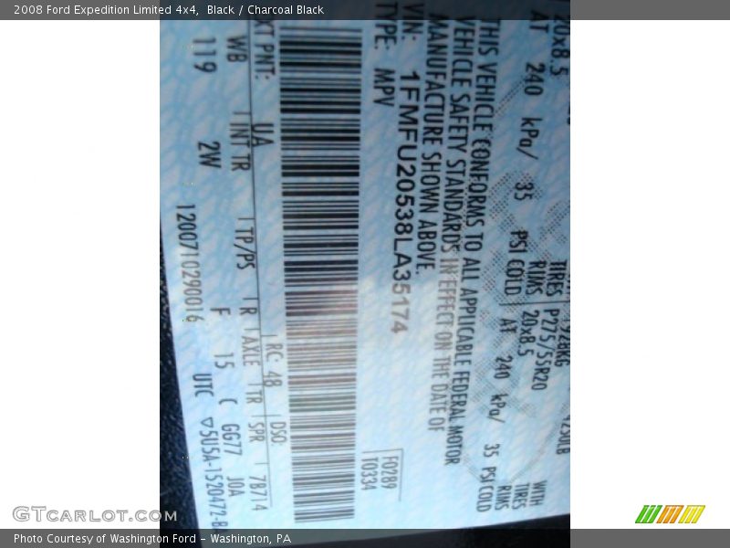 Black / Charcoal Black 2008 Ford Expedition Limited 4x4