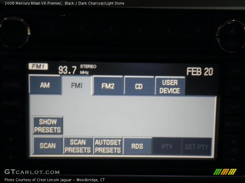 Black / Dark Charcoal/Light Stone 2008 Mercury Milan V6 Premier