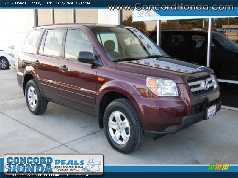 Dark Cherry Pearl / Saddle 2007 Honda Pilot LX