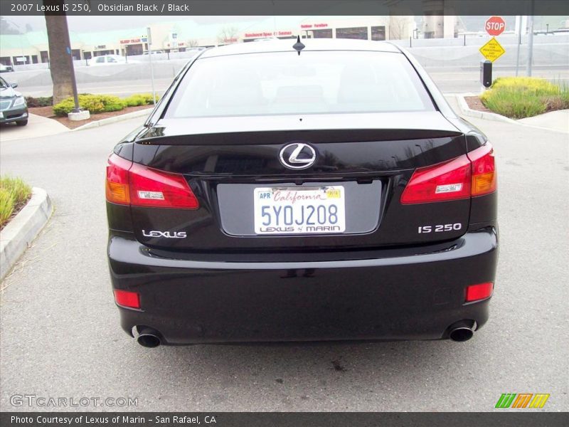 Obsidian Black / Black 2007 Lexus IS 250