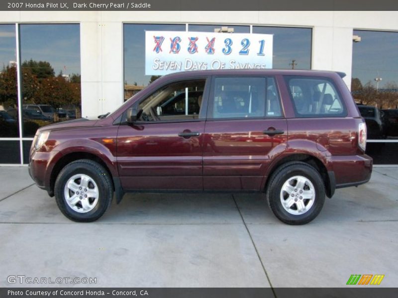 Dark Cherry Pearl / Saddle 2007 Honda Pilot LX