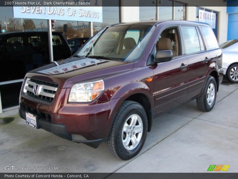 Dark Cherry Pearl / Saddle 2007 Honda Pilot LX