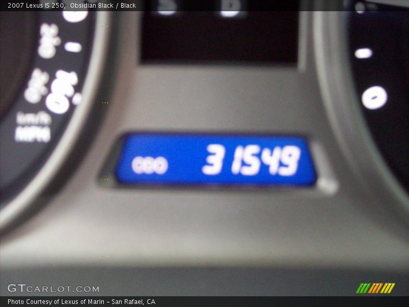 Obsidian Black / Black 2007 Lexus IS 250