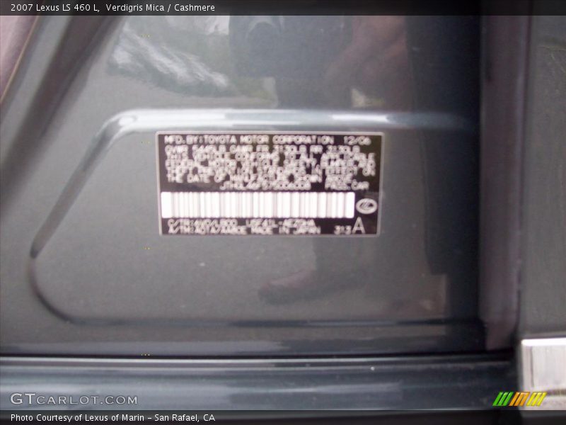 Verdigris Mica / Cashmere 2007 Lexus LS 460 L