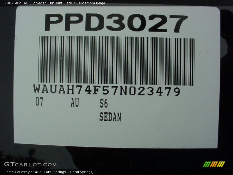 Brilliant Black / Cardamom Beige 2007 Audi A6 3.2 Sedan