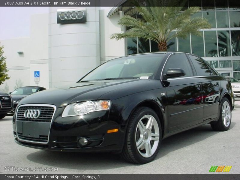 Brilliant Black / Beige 2007 Audi A4 2.0T Sedan