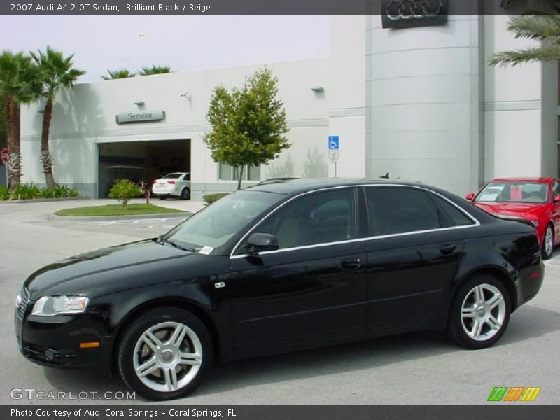 Brilliant Black / Beige 2007 Audi A4 2.0T Sedan