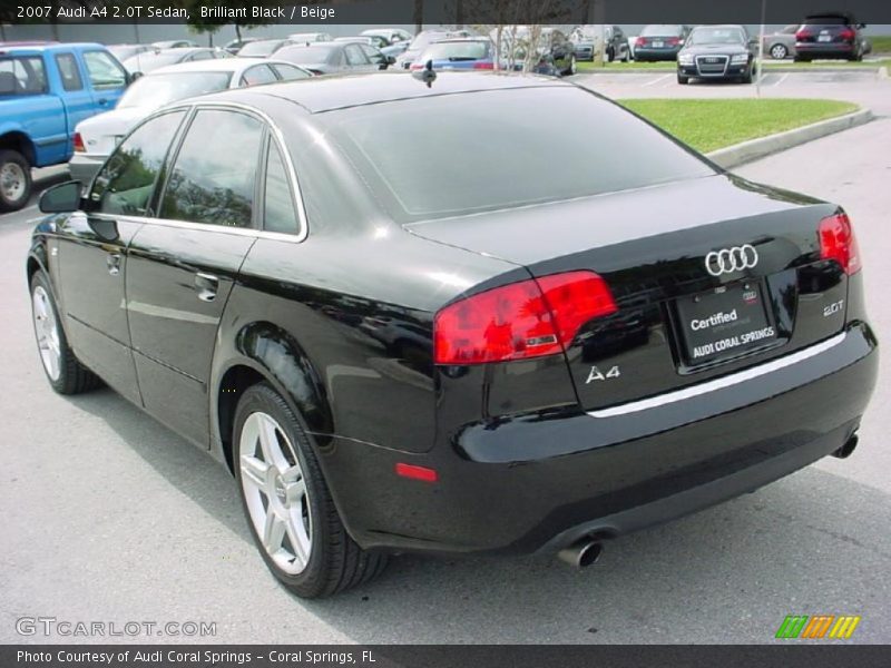 Brilliant Black / Beige 2007 Audi A4 2.0T Sedan