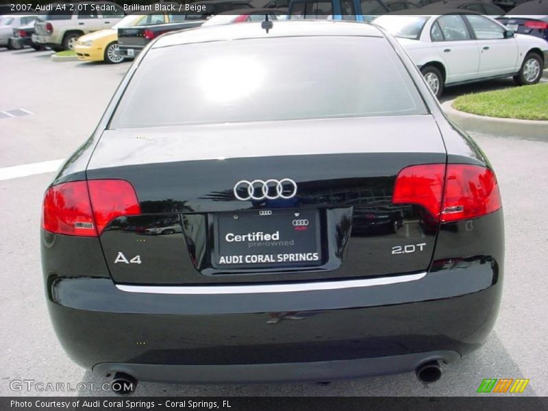 Brilliant Black / Beige 2007 Audi A4 2.0T Sedan