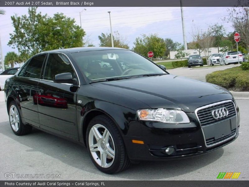 Brilliant Black / Beige 2007 Audi A4 2.0T Sedan