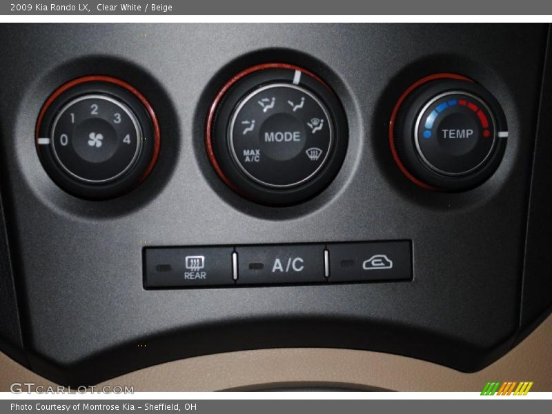 Clear White / Beige 2009 Kia Rondo LX
