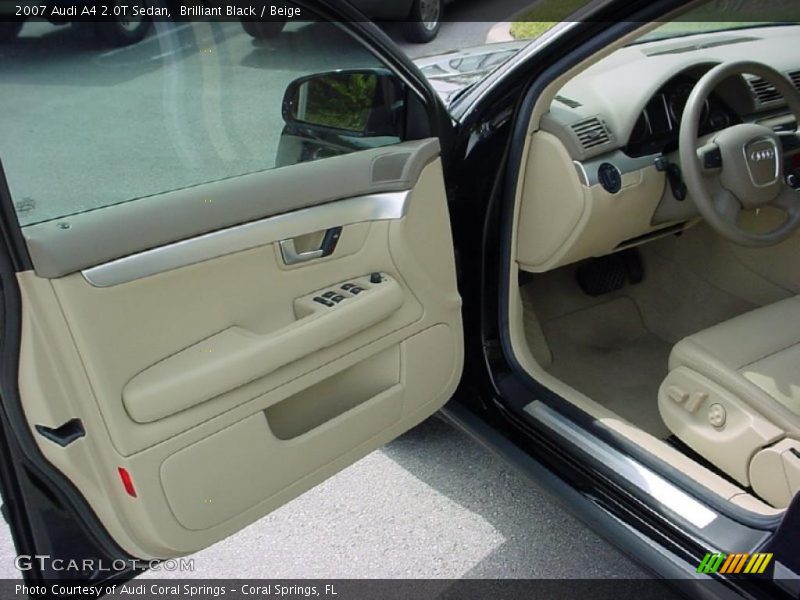 Brilliant Black / Beige 2007 Audi A4 2.0T Sedan