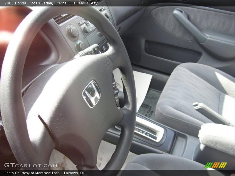 Eternal Blue Pearl / Gray 2003 Honda Civic EX Sedan