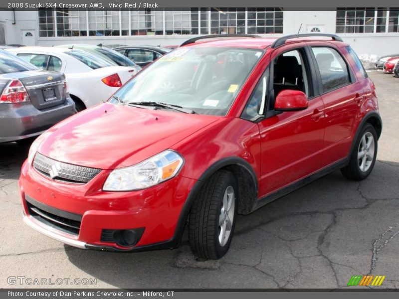Vivid Red / Black 2008 Suzuki SX4 Crossover AWD