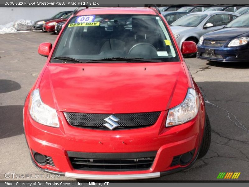 Vivid Red / Black 2008 Suzuki SX4 Crossover AWD