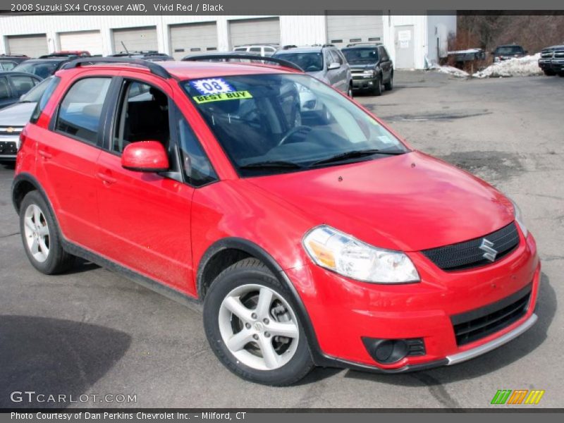 Vivid Red / Black 2008 Suzuki SX4 Crossover AWD