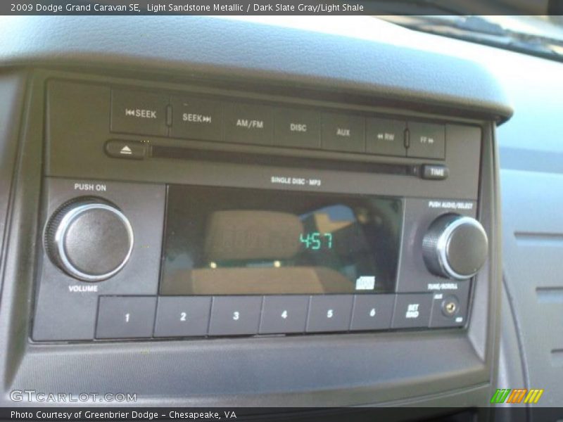 Light Sandstone Metallic / Dark Slate Gray/Light Shale 2009 Dodge Grand Caravan SE