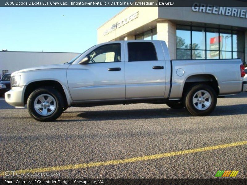 Bright Silver Metallic / Dark Slate Gray/Medium Slate Gray 2008 Dodge Dakota SLT Crew Cab