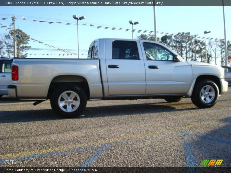 Bright Silver Metallic / Dark Slate Gray/Medium Slate Gray 2008 Dodge Dakota SLT Crew Cab
