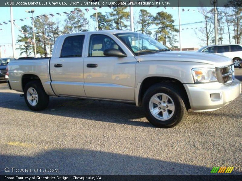 Bright Silver Metallic / Dark Slate Gray/Medium Slate Gray 2008 Dodge Dakota SLT Crew Cab