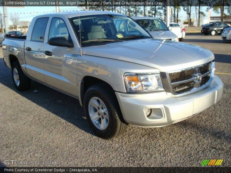 Bright Silver Metallic / Dark Slate Gray/Medium Slate Gray 2008 Dodge Dakota SLT Crew Cab