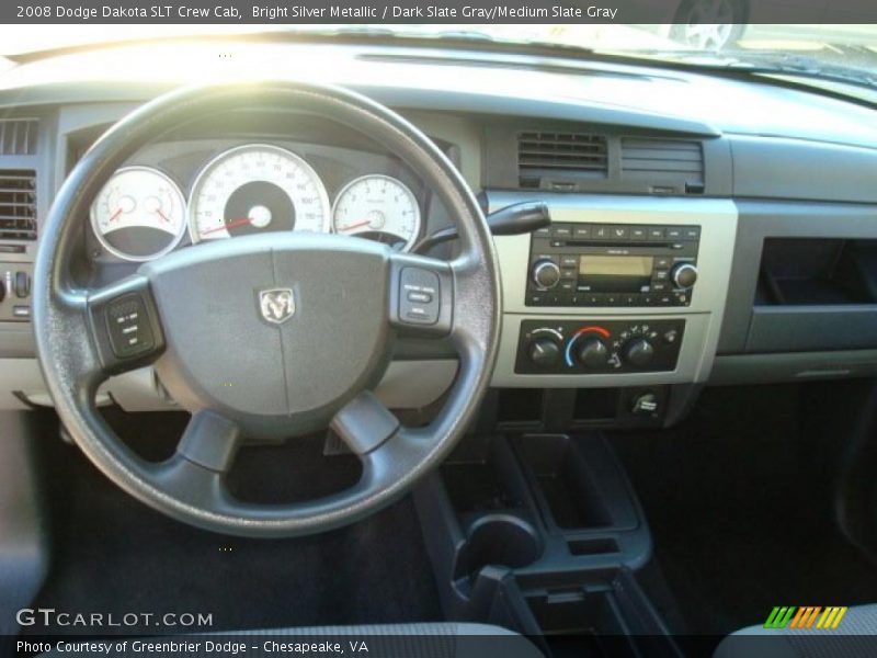 Bright Silver Metallic / Dark Slate Gray/Medium Slate Gray 2008 Dodge Dakota SLT Crew Cab