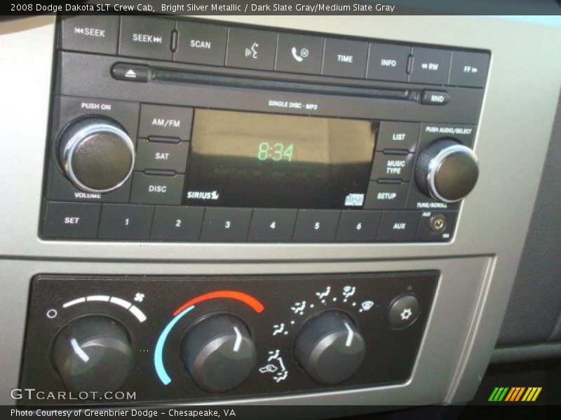 Bright Silver Metallic / Dark Slate Gray/Medium Slate Gray 2008 Dodge Dakota SLT Crew Cab