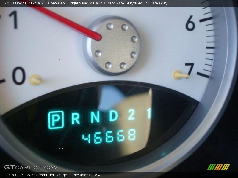 Bright Silver Metallic / Dark Slate Gray/Medium Slate Gray 2008 Dodge Dakota SLT Crew Cab