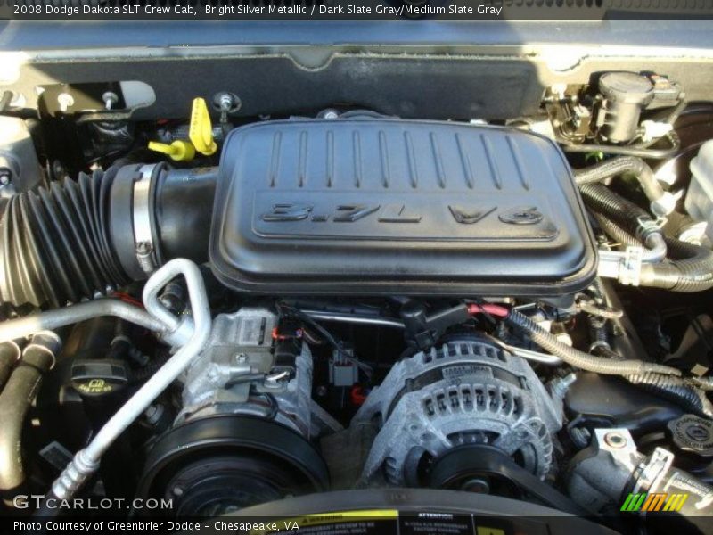 Bright Silver Metallic / Dark Slate Gray/Medium Slate Gray 2008 Dodge Dakota SLT Crew Cab