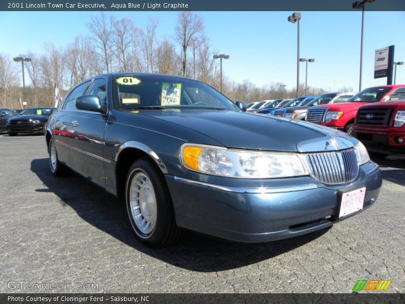 Aqua Blue / Light Graphite 2001 Lincoln Town Car Executive