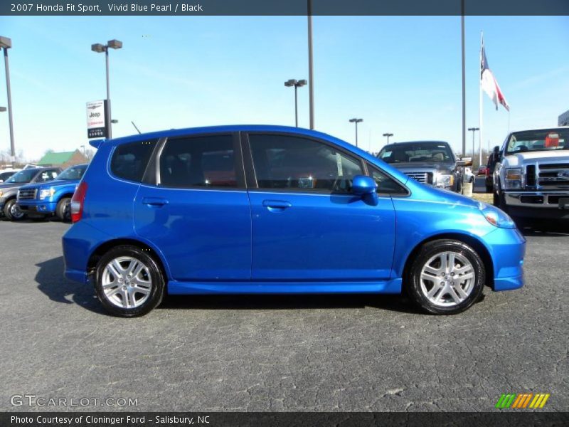 Vivid Blue Pearl / Black 2007 Honda Fit Sport