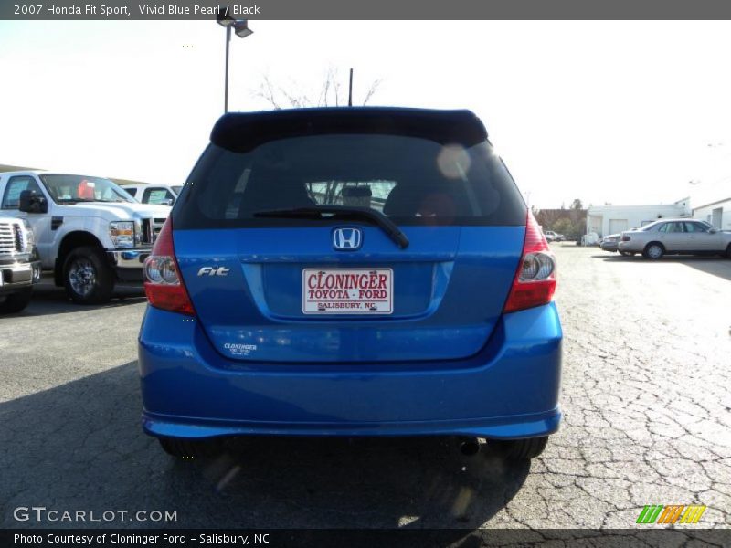 Vivid Blue Pearl / Black 2007 Honda Fit Sport