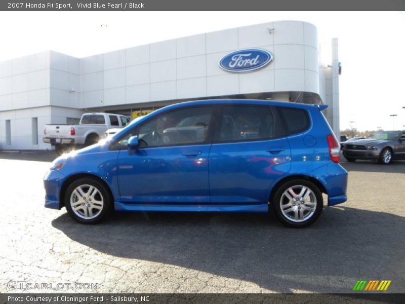 Vivid Blue Pearl / Black 2007 Honda Fit Sport