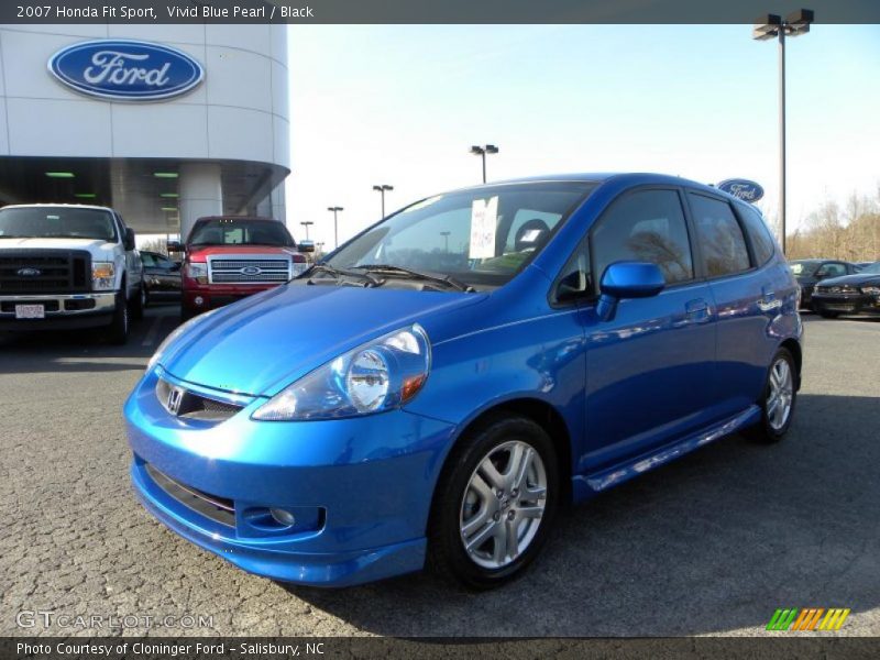 Vivid Blue Pearl / Black 2007 Honda Fit Sport