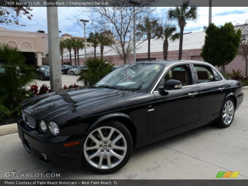 Ebony Black / Champagne/Charcoal 2008 Jaguar XJ XJ8