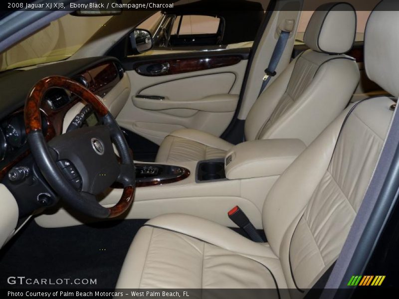 Ebony Black / Champagne/Charcoal 2008 Jaguar XJ XJ8