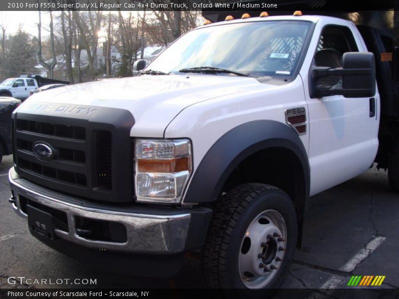 Oxford White / Medium Stone 2010 Ford F550 Super Duty XL Regular Cab 4x4 Dump Truck