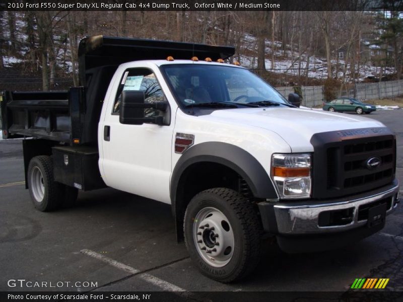Oxford White / Medium Stone 2010 Ford F550 Super Duty XL Regular Cab 4x4 Dump Truck
