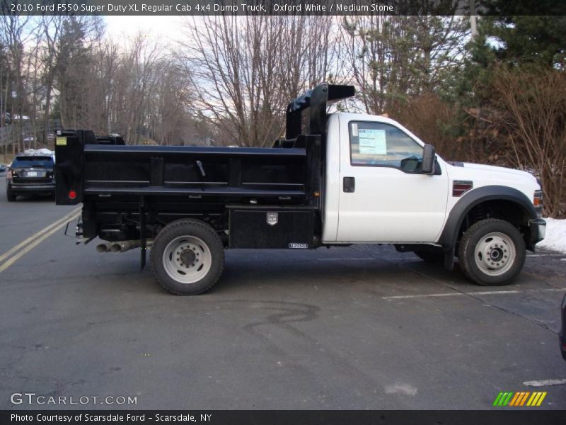 Oxford White / Medium Stone 2010 Ford F550 Super Duty XL Regular Cab 4x4 Dump Truck